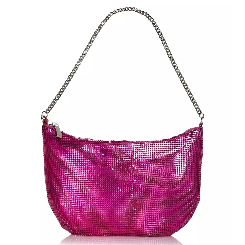 Aqua from Bloomingdales Mesh Baguette shoulder bag in Pink